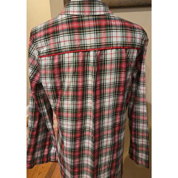 Victorias Secret Red Green Plaid Flannel Christmas Sleepshirt Cotton Blend Small - Picture 5 of 10
